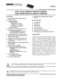 Datasheet DSD1792DB manufacturer Burr-Brown